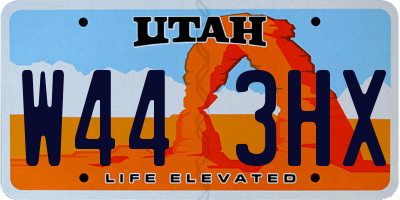 UT license plate W443HX