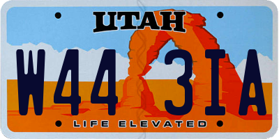 UT license plate W443IA