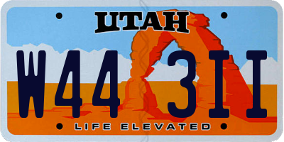 UT license plate W443II