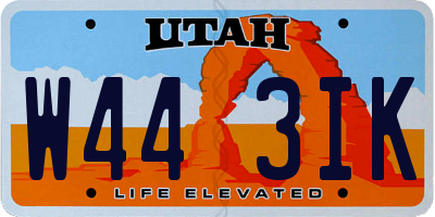 UT license plate W443IK