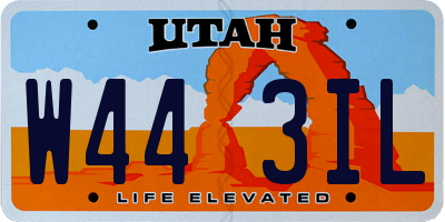 UT license plate W443IL