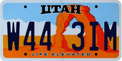 UT license plate W443IM