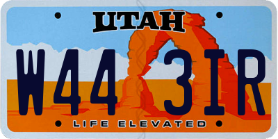 UT license plate W443IR