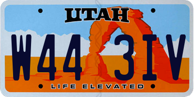 UT license plate W443IV