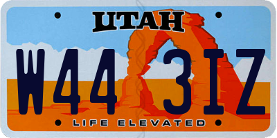 UT license plate W443IZ
