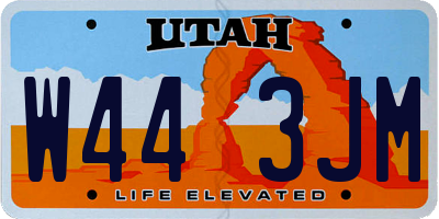 UT license plate W443JM
