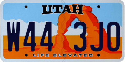 UT license plate W443JO