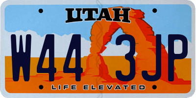 UT license plate W443JP