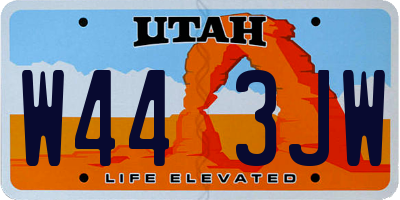 UT license plate W443JW