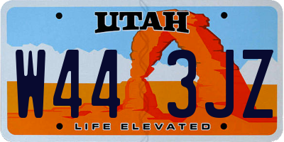 UT license plate W443JZ