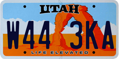 UT license plate W443KA