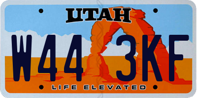 UT license plate W443KF