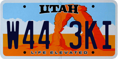UT license plate W443KI
