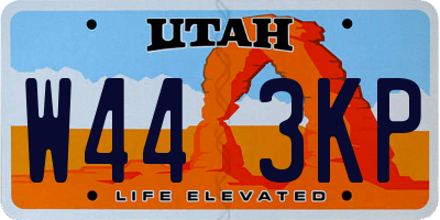UT license plate W443KP