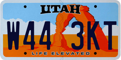 UT license plate W443KT