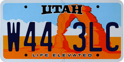 UT license plate W443LC