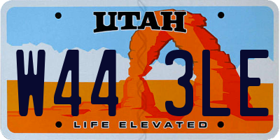 UT license plate W443LE