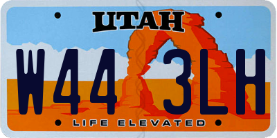 UT license plate W443LH