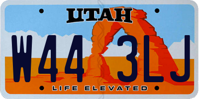 UT license plate W443LJ