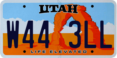 UT license plate W443LL