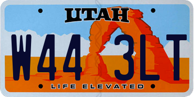 UT license plate W443LT