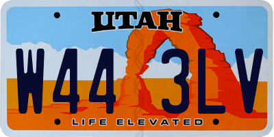 UT license plate W443LV