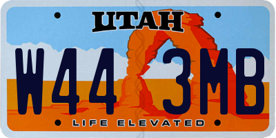 UT license plate W443MB