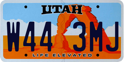 UT license plate W443MJ