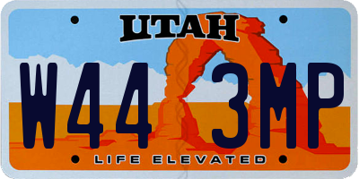 UT license plate W443MP