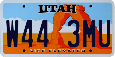 UT license plate W443MU