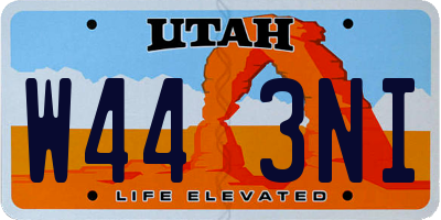 UT license plate W443NI