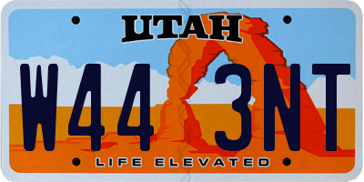 UT license plate W443NT