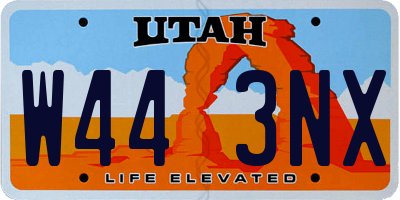 UT license plate W443NX