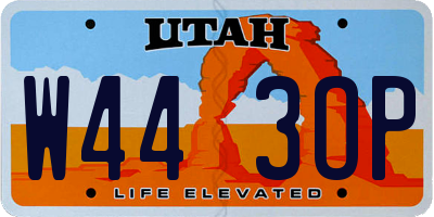 UT license plate W443OP