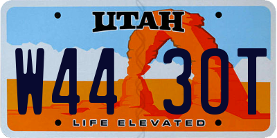 UT license plate W443OT