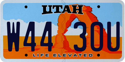 UT license plate W443OU