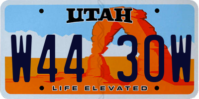 UT license plate W443OW