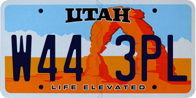 UT license plate W443PL