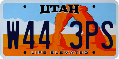 UT license plate W443PS