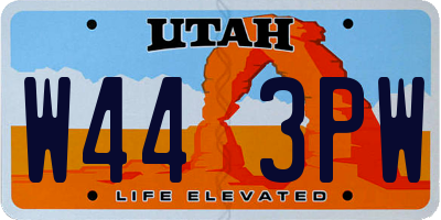 UT license plate W443PW