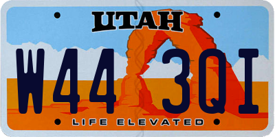 UT license plate W443QI
