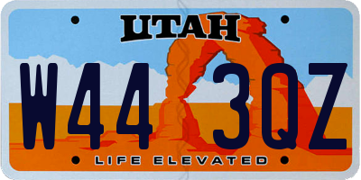 UT license plate W443QZ