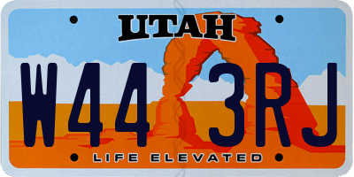 UT license plate W443RJ