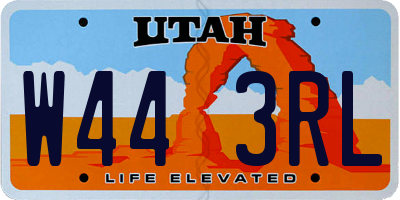 UT license plate W443RL
