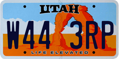 UT license plate W443RP