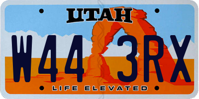 UT license plate W443RX