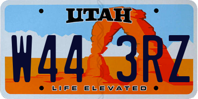 UT license plate W443RZ