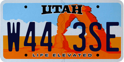 UT license plate W443SE