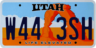 UT license plate W443SH