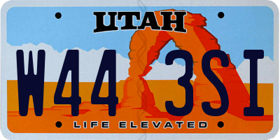 UT license plate W443SI